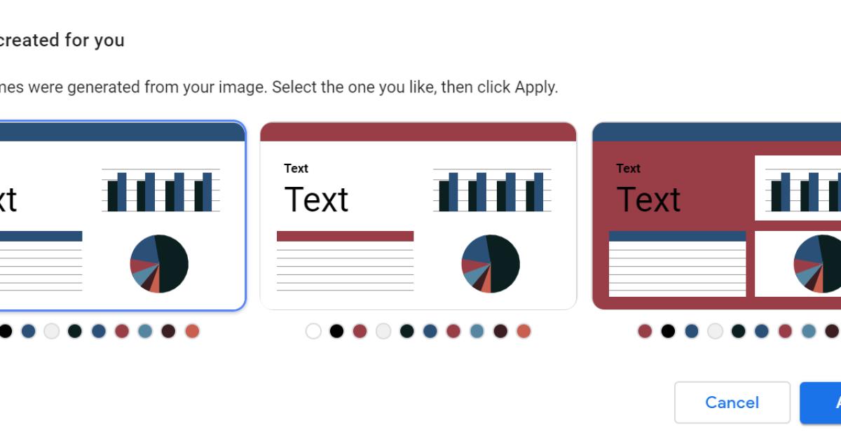 bảng màu tiêu chuẩn cho văn bản trong google data studio